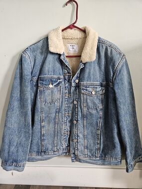 Old Navy Denim Jacket with Cream Sherpa Collar